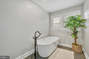 Hummelstown remodeled bathroom featuring a serene color palette and other luxurious touches