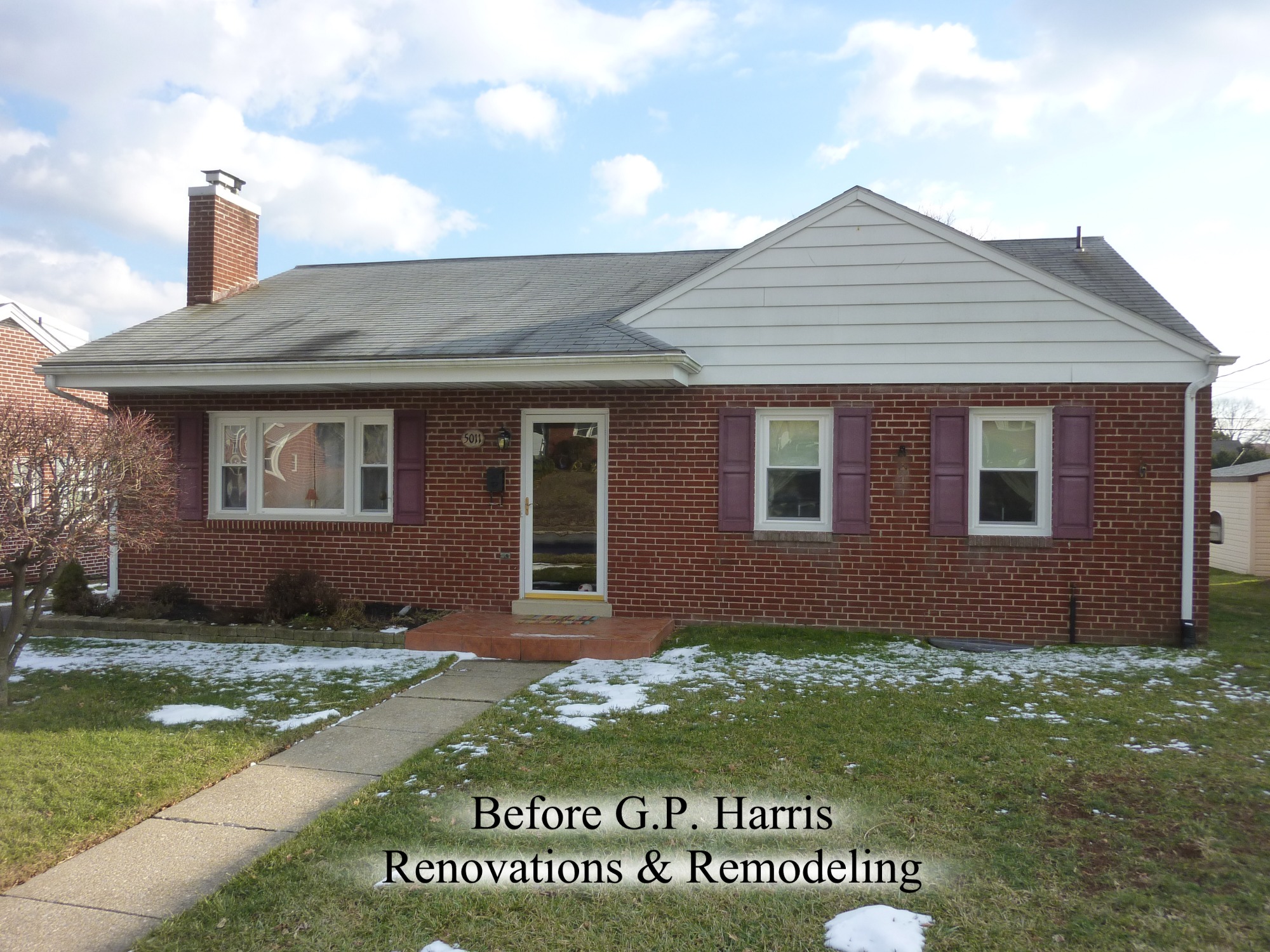 Before photo of house without second floor addition.